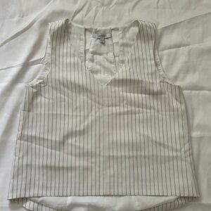 Lucy Paris Cream Pinstripe Tank Top